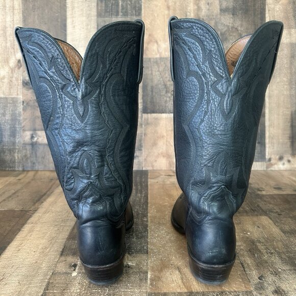 Lucchese 2000 Black T25C0J4 Western Cowboy Boots Womens 8 B - Picture 8 of 12
